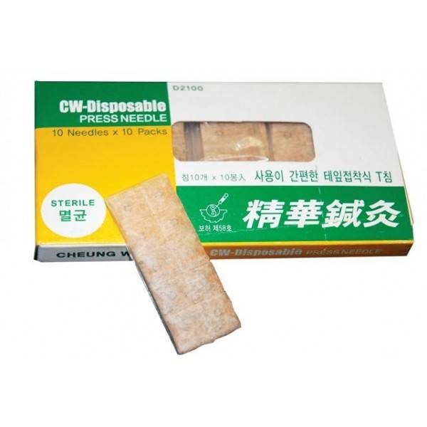 Pack de Chincheta Coreana (100U.) Estéril Con Adhesivo