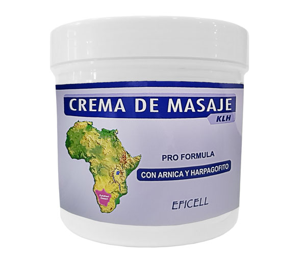 Crema de masaje KLH de 500 ml para Fisioterapia (con árnica y harpagofito) de EFICELL